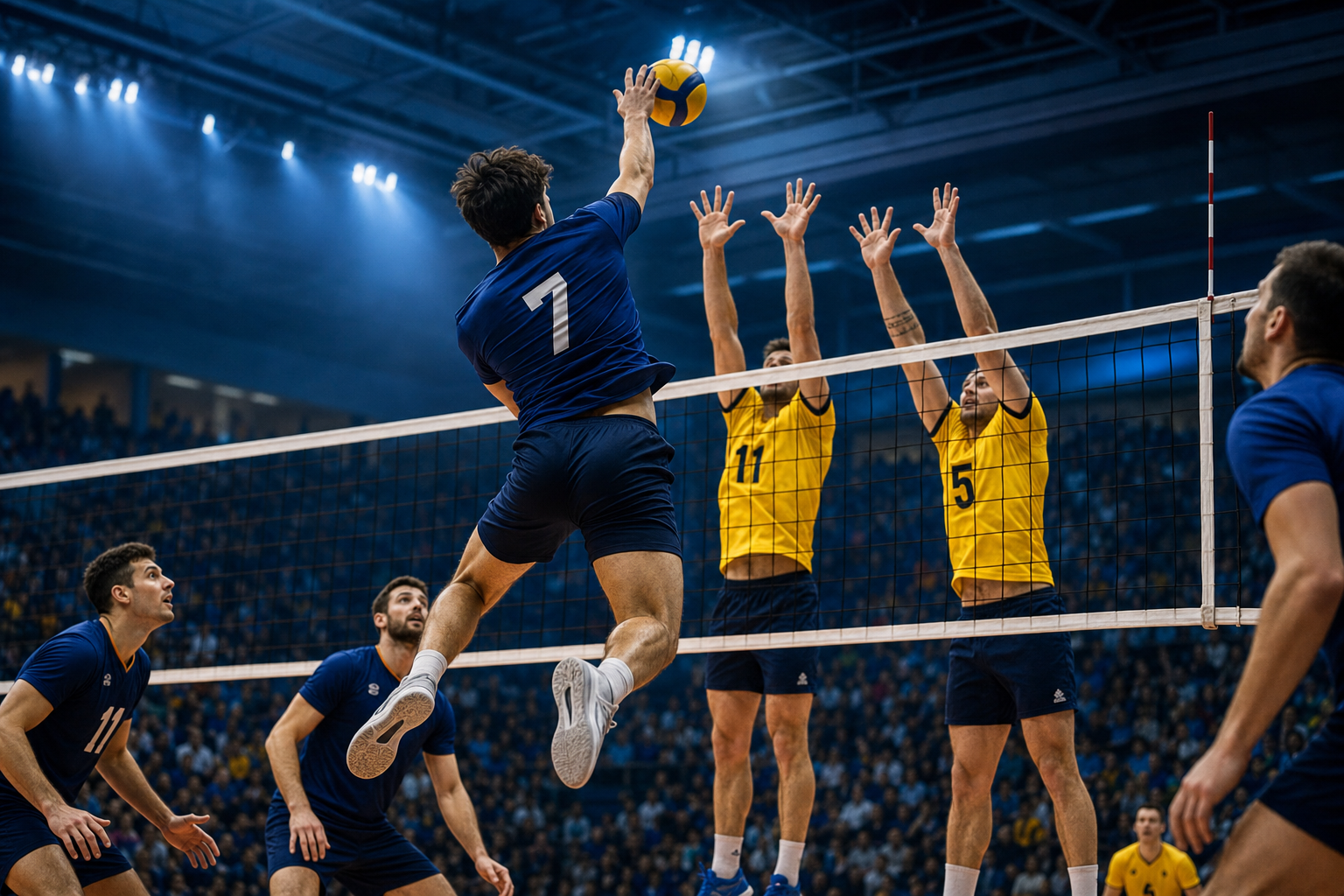 Volleyball Spiel in der Halle